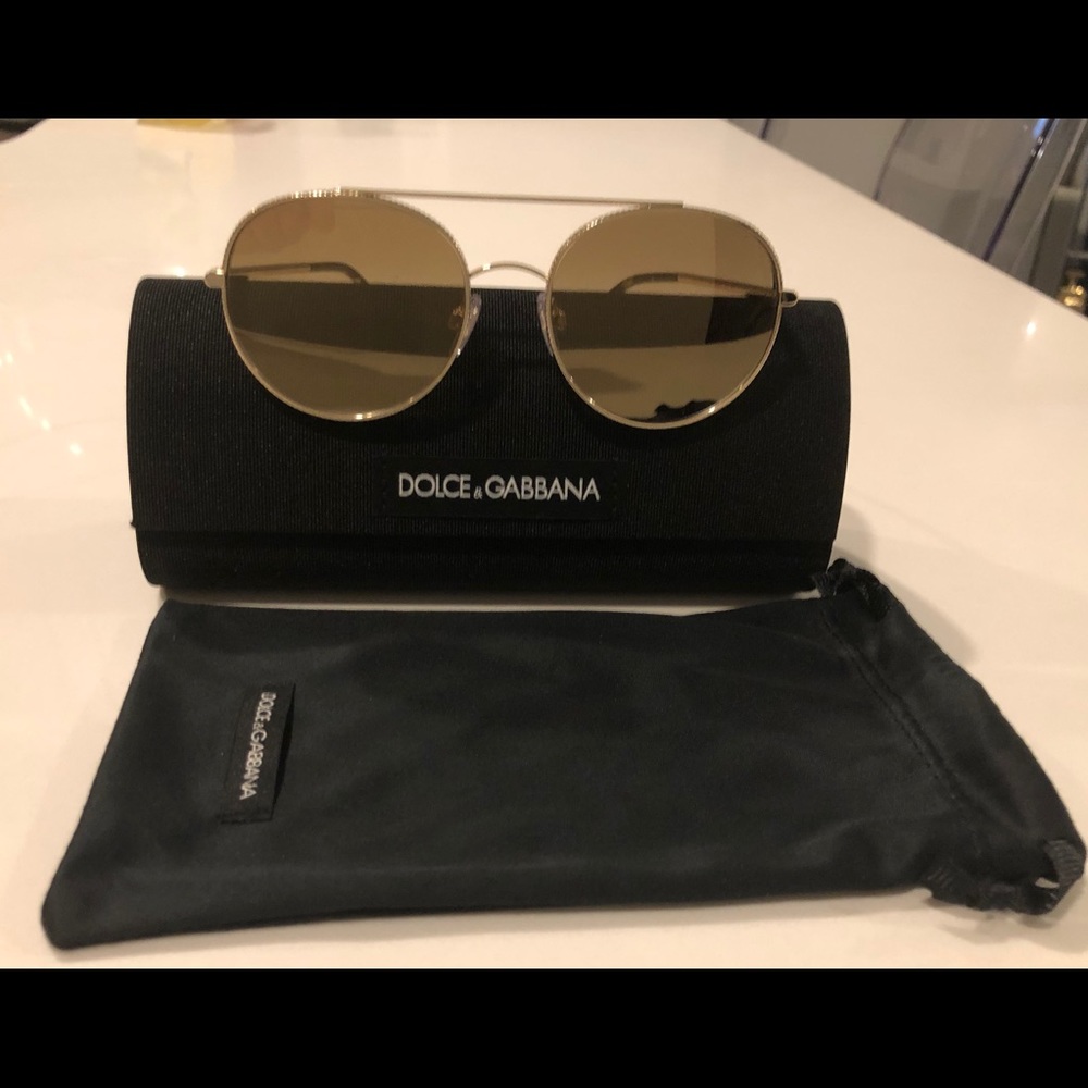 Auth Dolce & Gabbana Gold Sunglasses DG2199